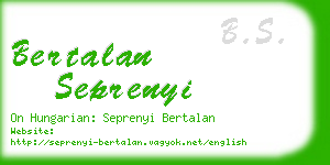 bertalan seprenyi business card